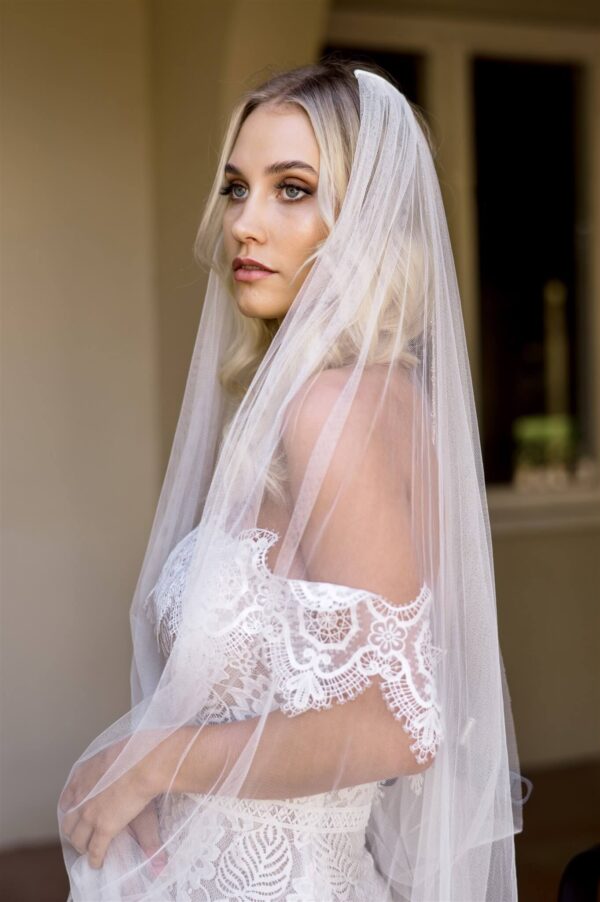 Crystal and Silk Tulle Wedding Veil by Dreamtime Designs