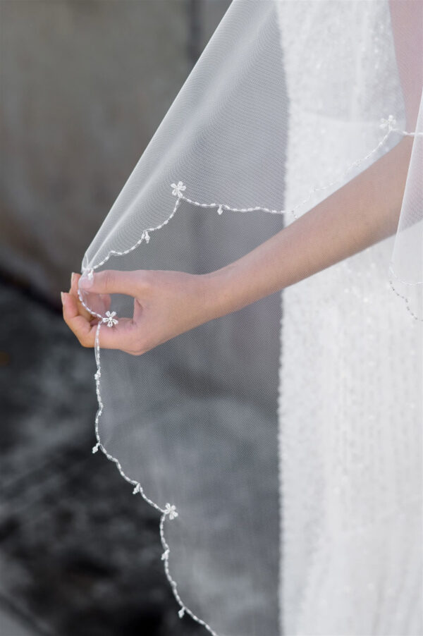 Beaded Wedding Veil by Dreamtime Designs