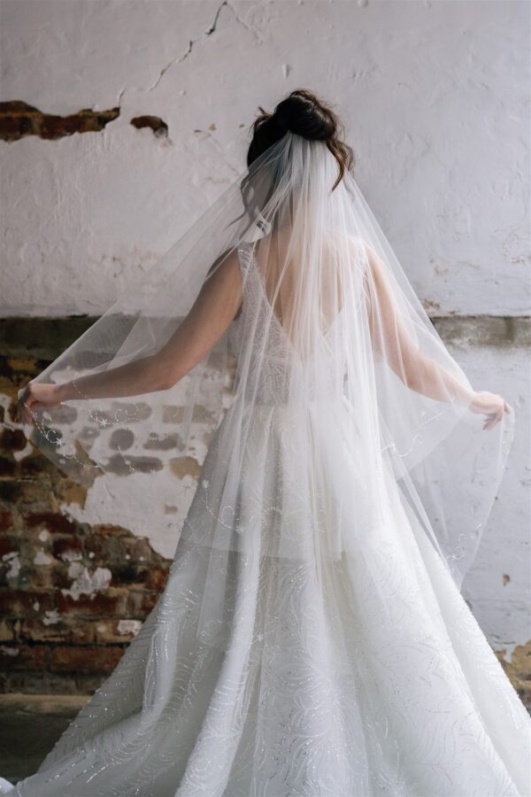 Embroidered Wedding Veil by Dreamtime Designs