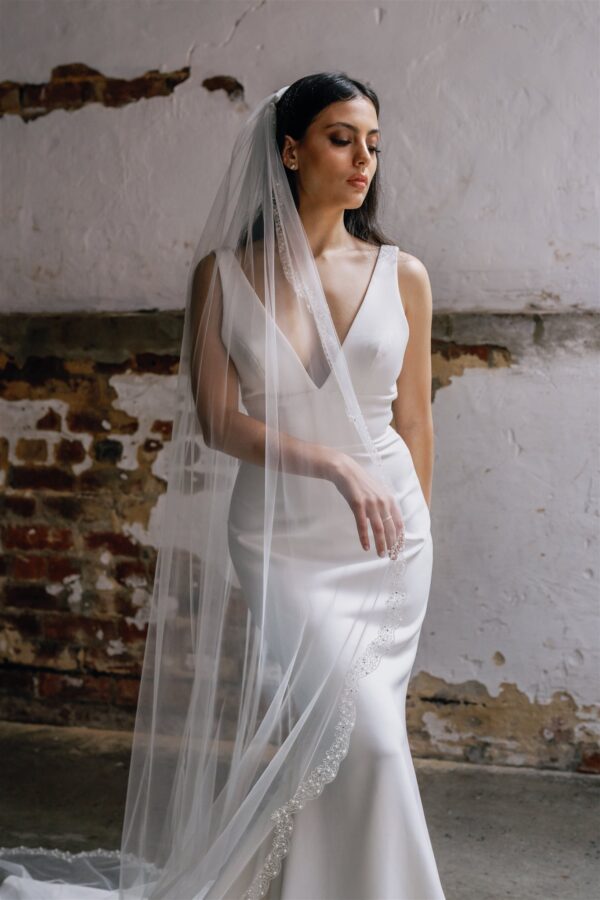 Embroidered Wedding Veil by Dreamtime Designs