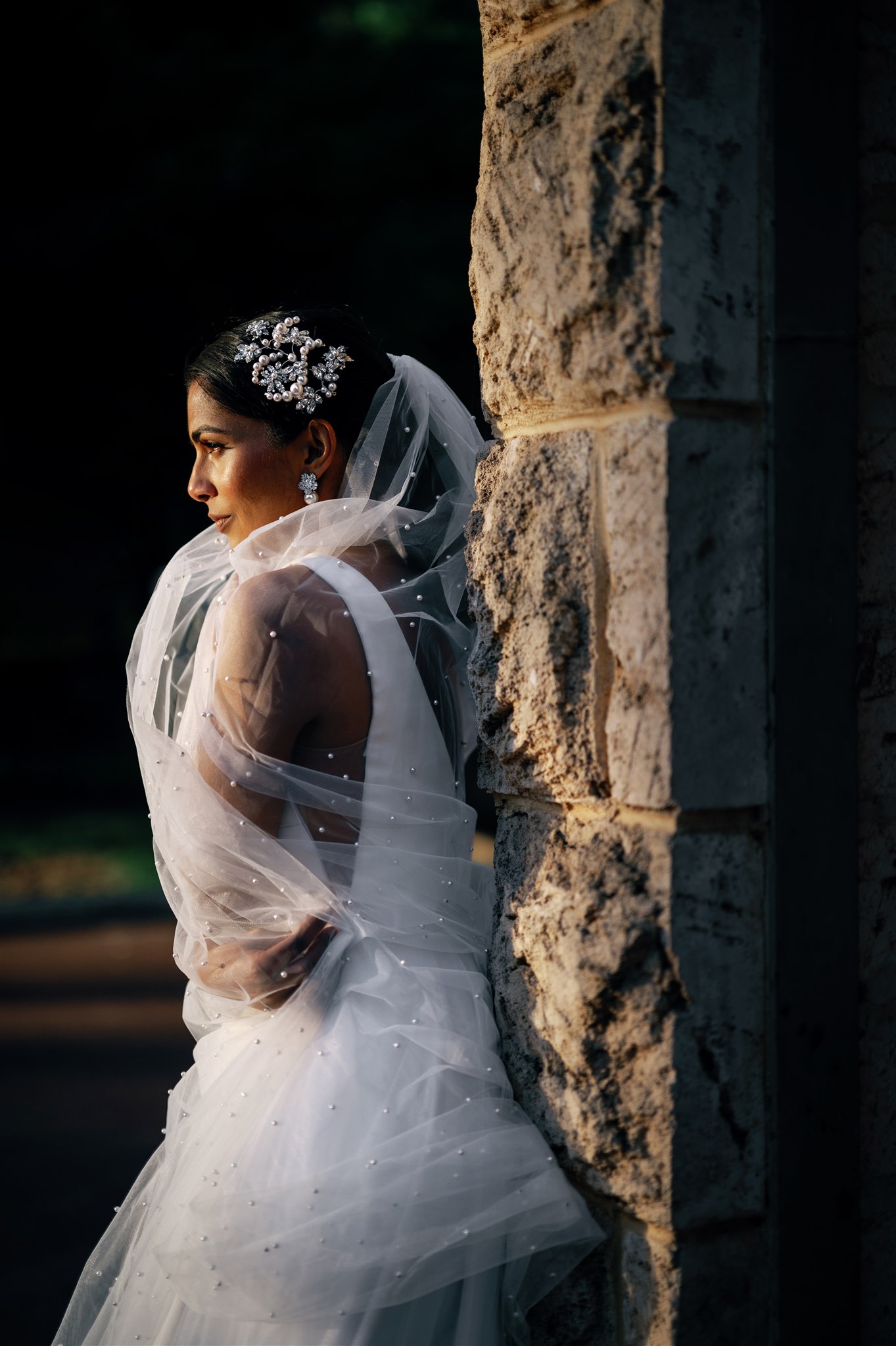 Pearl Tulle Wedding Veil by Dreamtime Designs